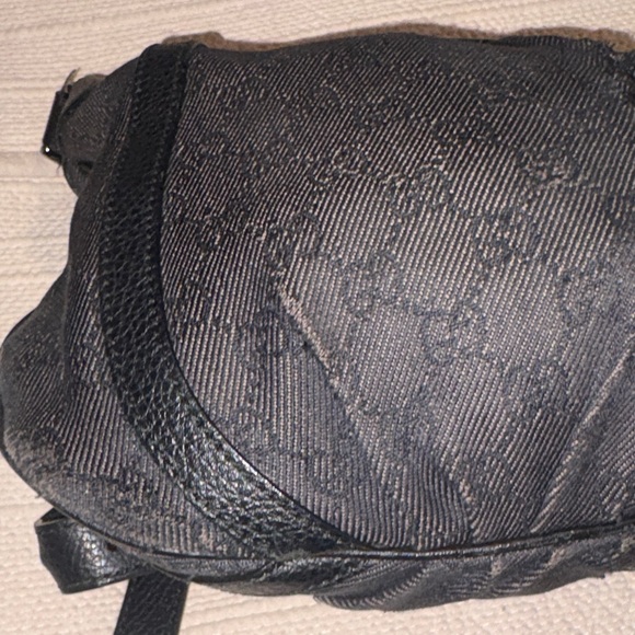 Gucci 265691 Vintage Abbey GG Shoulder Bag Black Canvas Leather Crossbody. - Picture 5 of 15